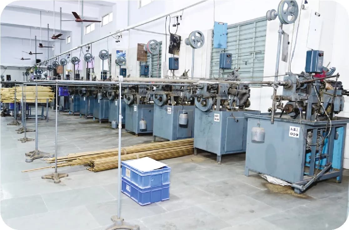 Manufacturing setup for repeatable metal component production.